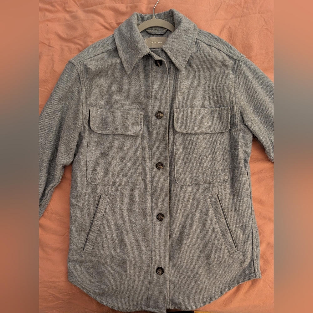 Everlane Blue/gray 100% cotton Shirt Jacket
